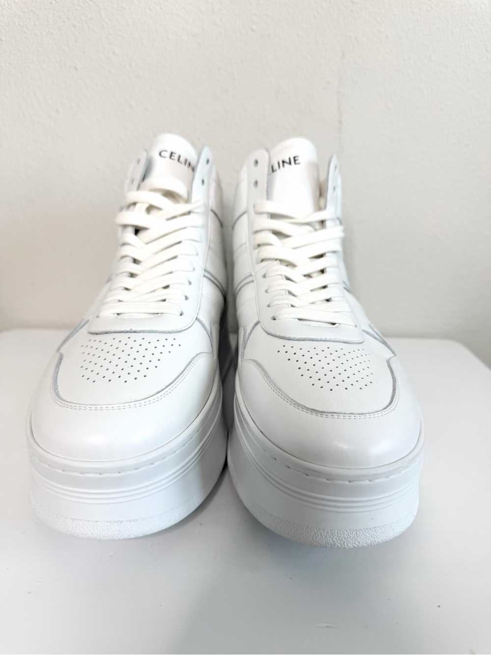CELINE White Platform High Top Sneakers Size 41 - Picture 3 of 7